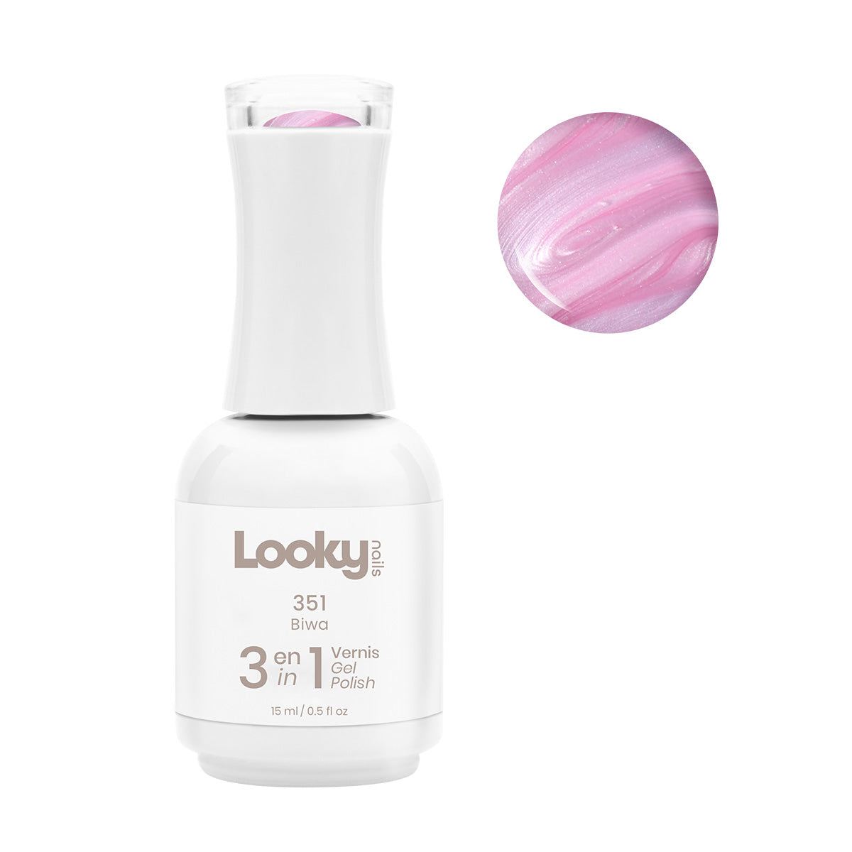 Looky 3 in 1 Gel Polish #351 Biwa (Mother of Pearl Collection)