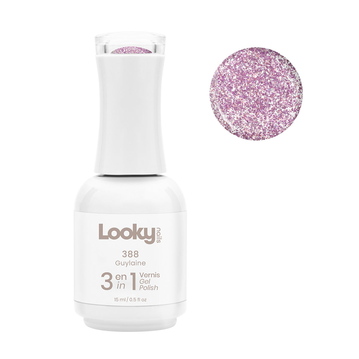 Looky 3 in 1 Gel Polish #388 Guylaine (Sparkle Collection) (WEB EXCLUSIVE)