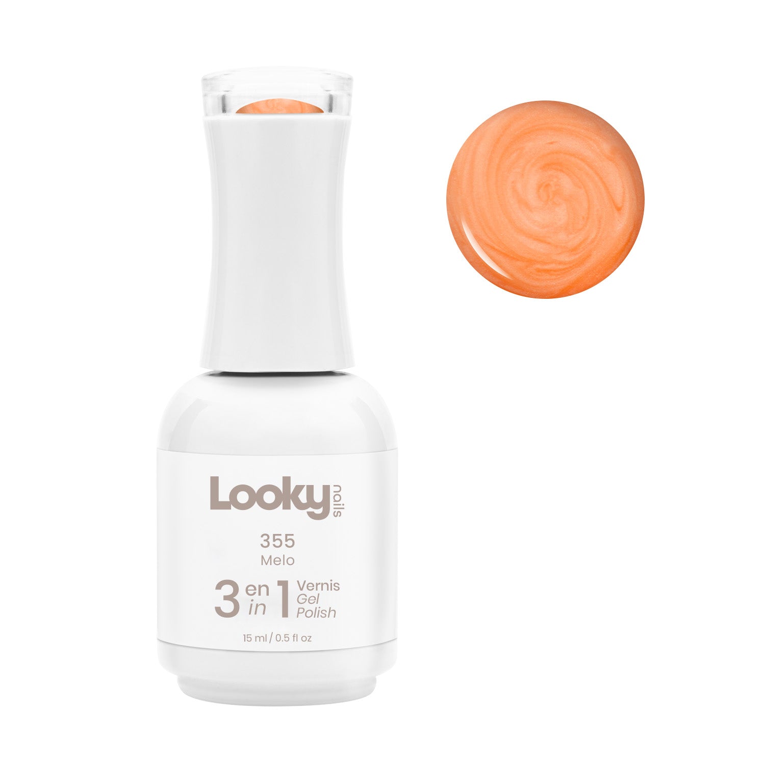 Looky Vernis Gel 3 en 1 #355 Melo (Collection Nacre de Perle)