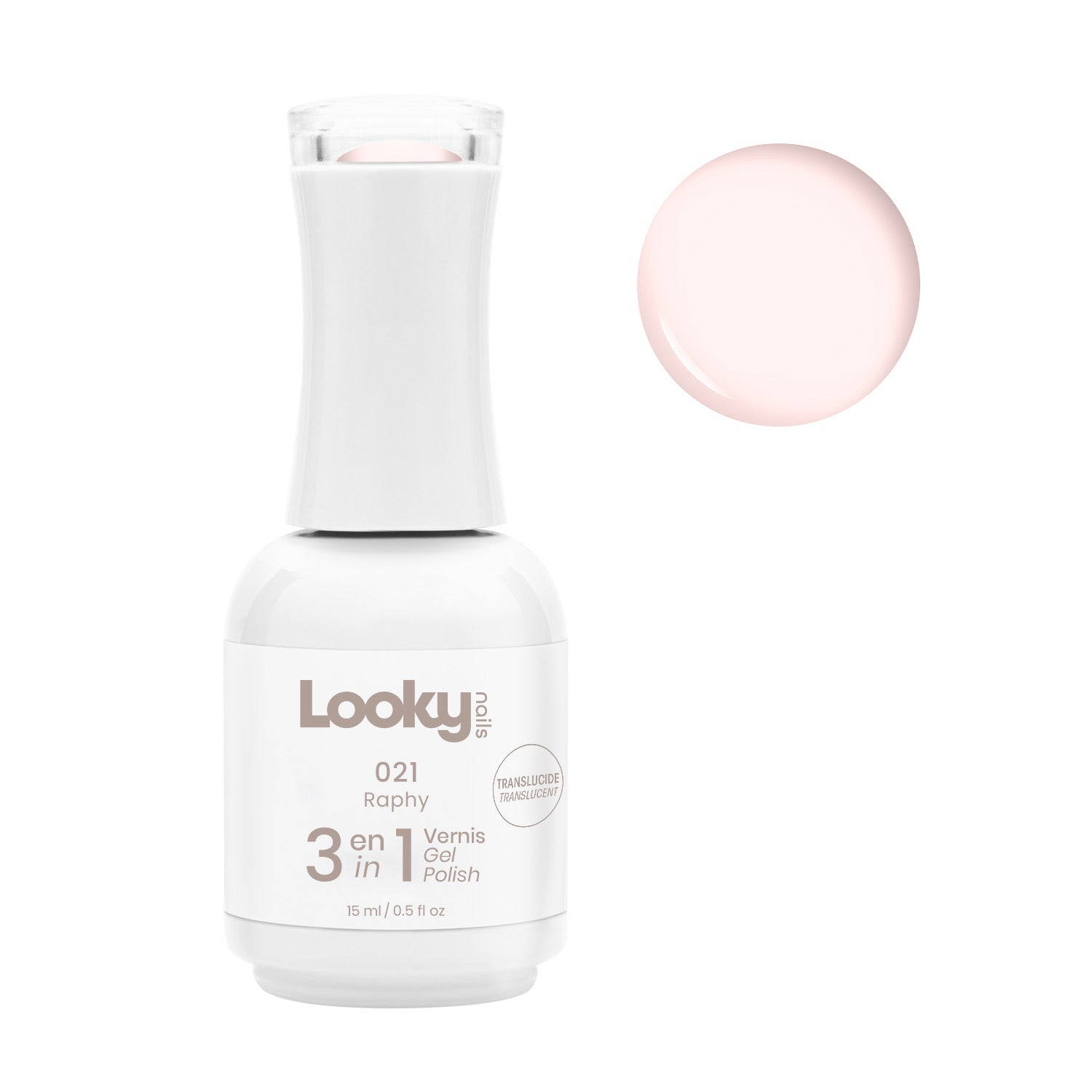 Looky Vernis Gel 3 en 1 #021 Raphy (Translucide)