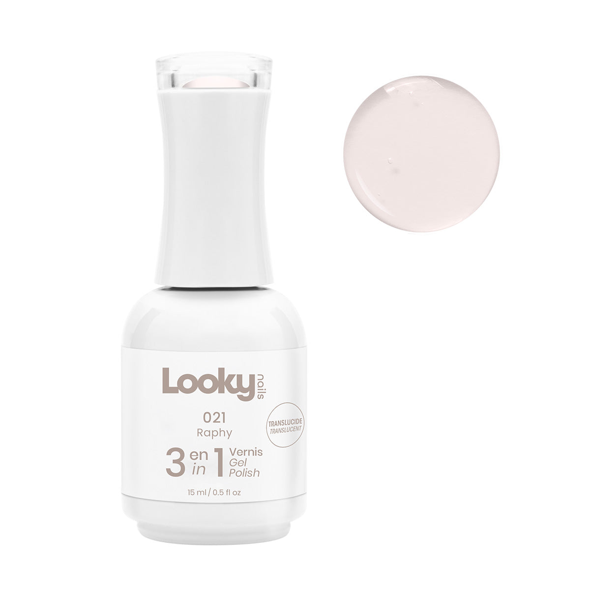 Looky Vernis Gel 3 en 1 #021 Raphy (Translucide)