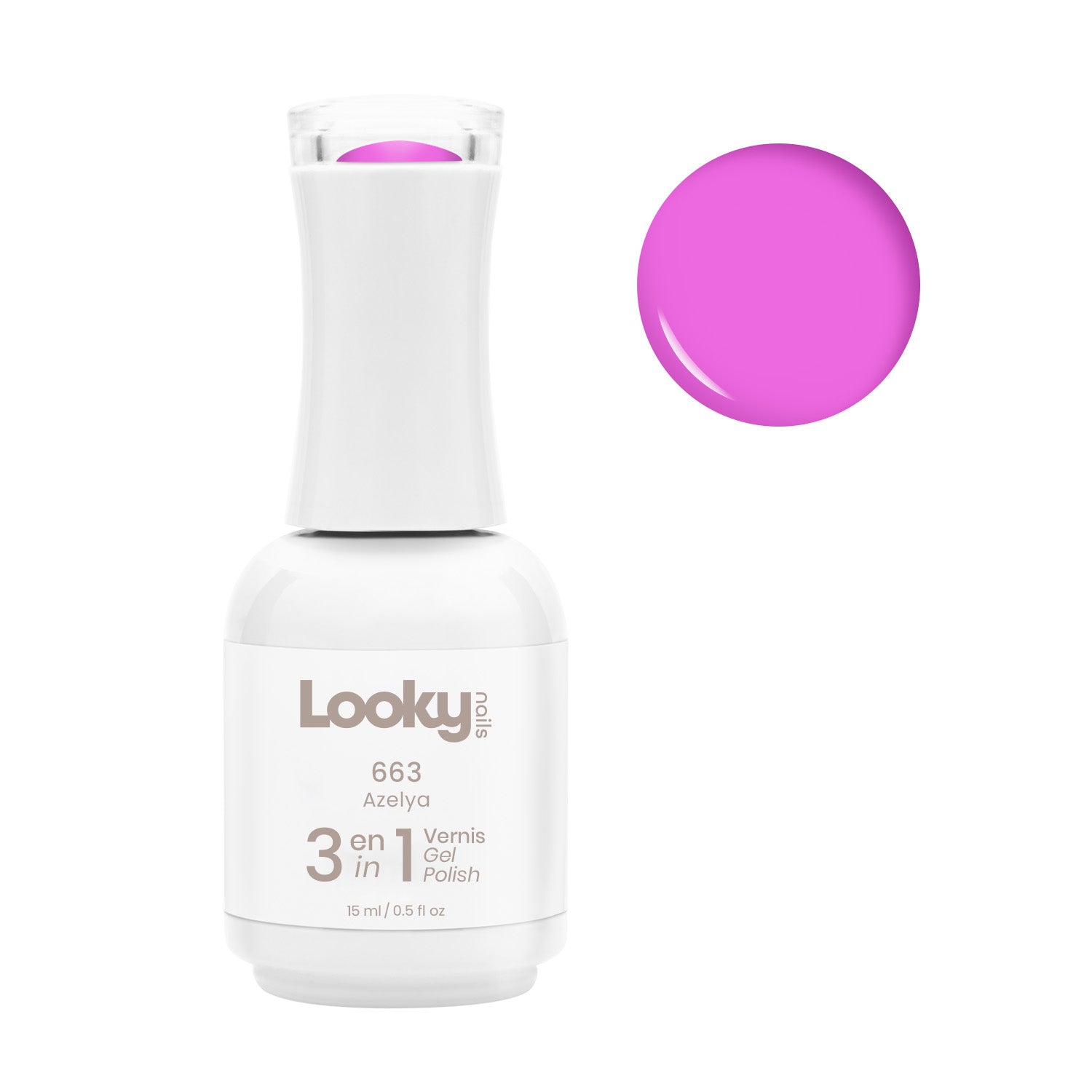 Looky Vernis Gel 3 en 1 #663 Azelya (Crazy Love)