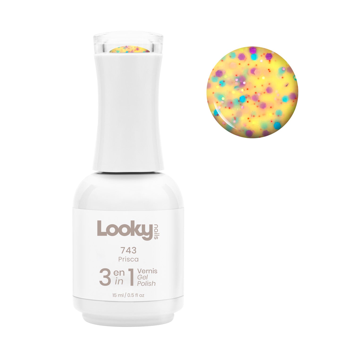 Looky Vernis Gel 3 en 1 #743 Prisca (Collection Cotton Candy)