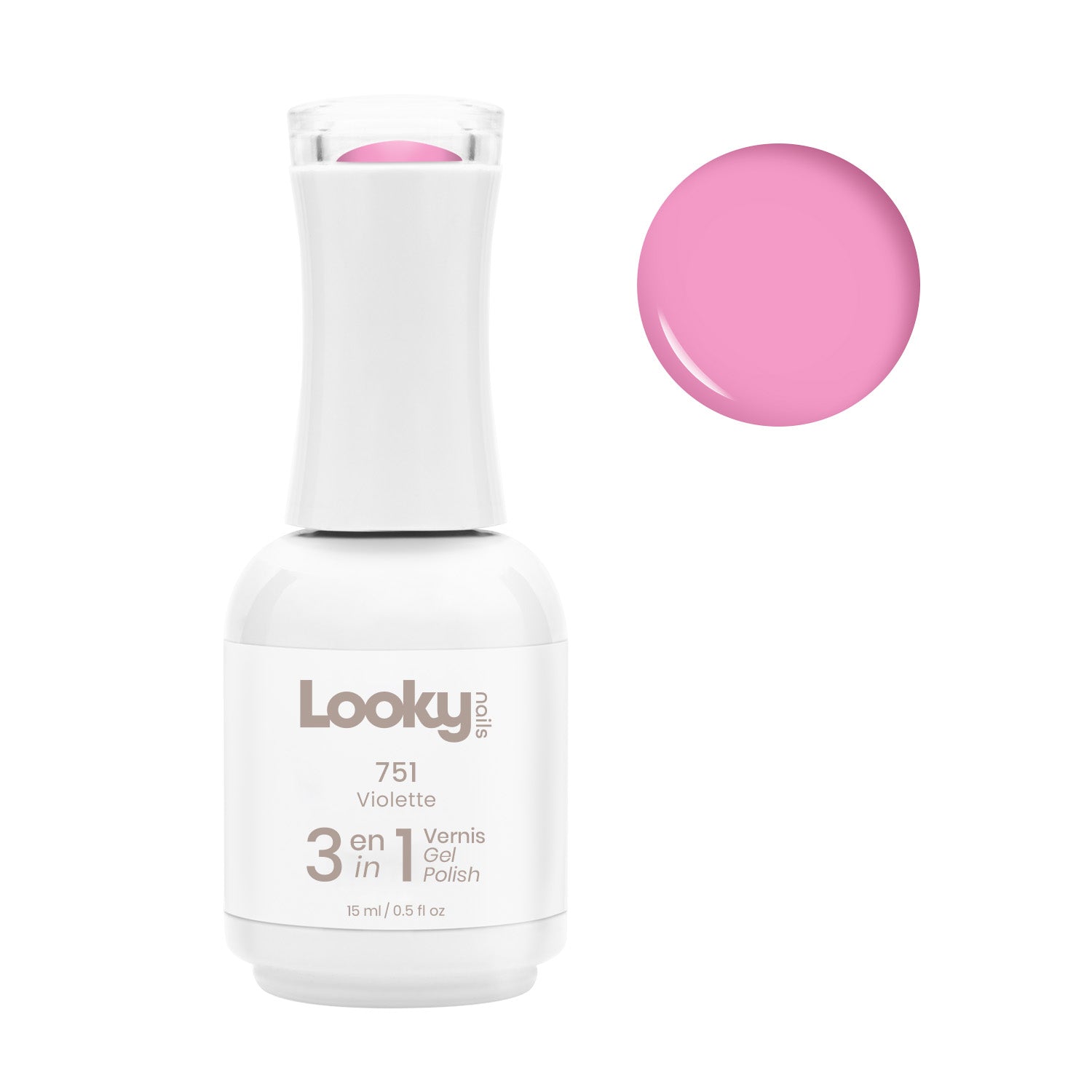 Looky Vernis Gel 3 en 1 #751 Violette (Collection Chic Vignoble)