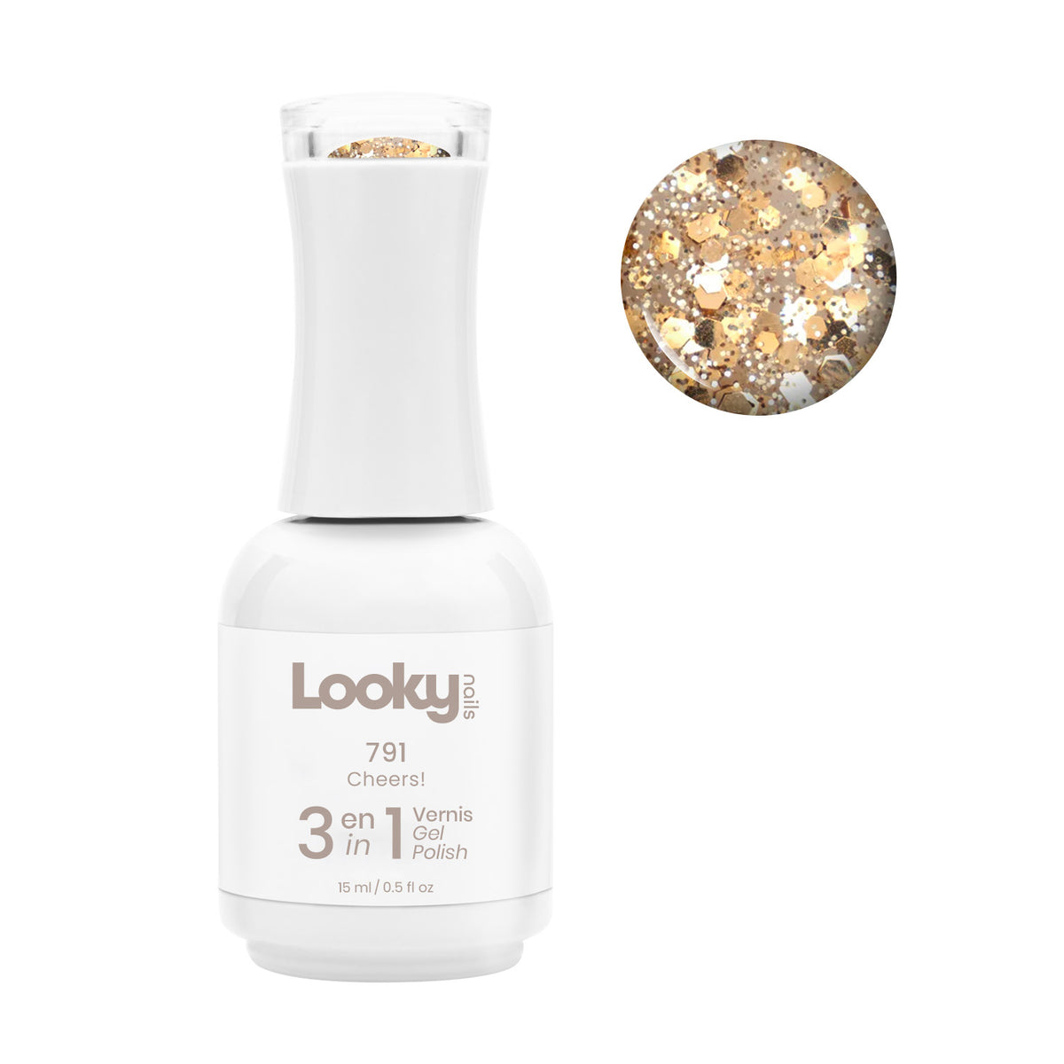 Looky 3 in 1 Gel Polish #791 Cheers! (Champagne Collection)