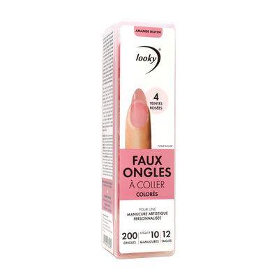 Looky Faux Ongles à Coller Colorés Rose