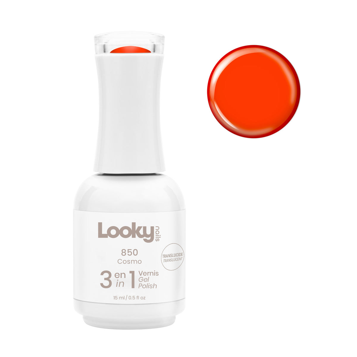 Looky Vernis Gel 3 en 1 #850 Cosmo (Translucide)