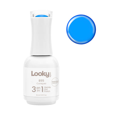 Looky Vernis Gel 3 en 1 #855 Curaçao (Translucide)
