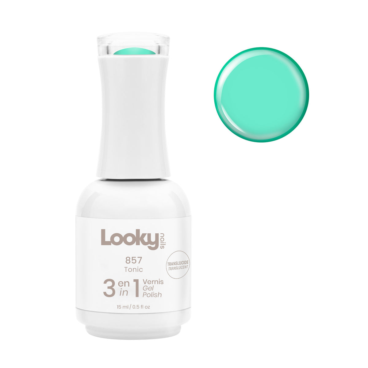 Looky Vernis Gel 3 en 1 #857 Tonic (Translucide)