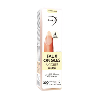 Looky Faux Ongles à Coller Colorés Beige