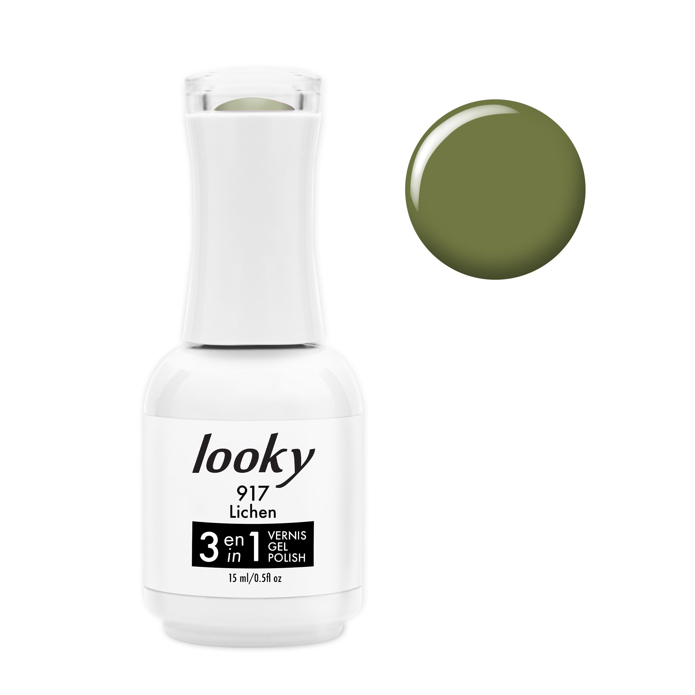 Looky Vernis Gel 3 en 1 #917 Lichen (Collection Forêt Enchantée)
