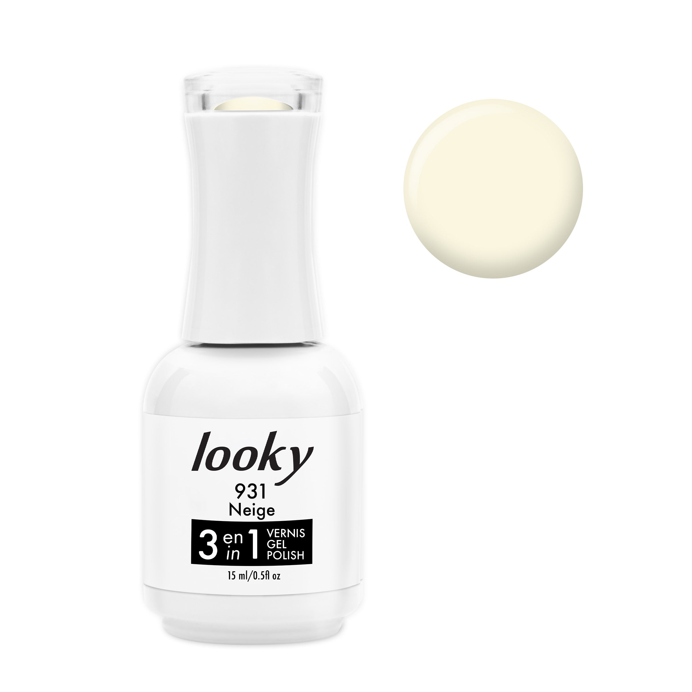 Looky Vernis Gel 3 en 1 #931 Neige (Collection 12 Jours de Noël) (EXCLUSIVITÉ WEB)