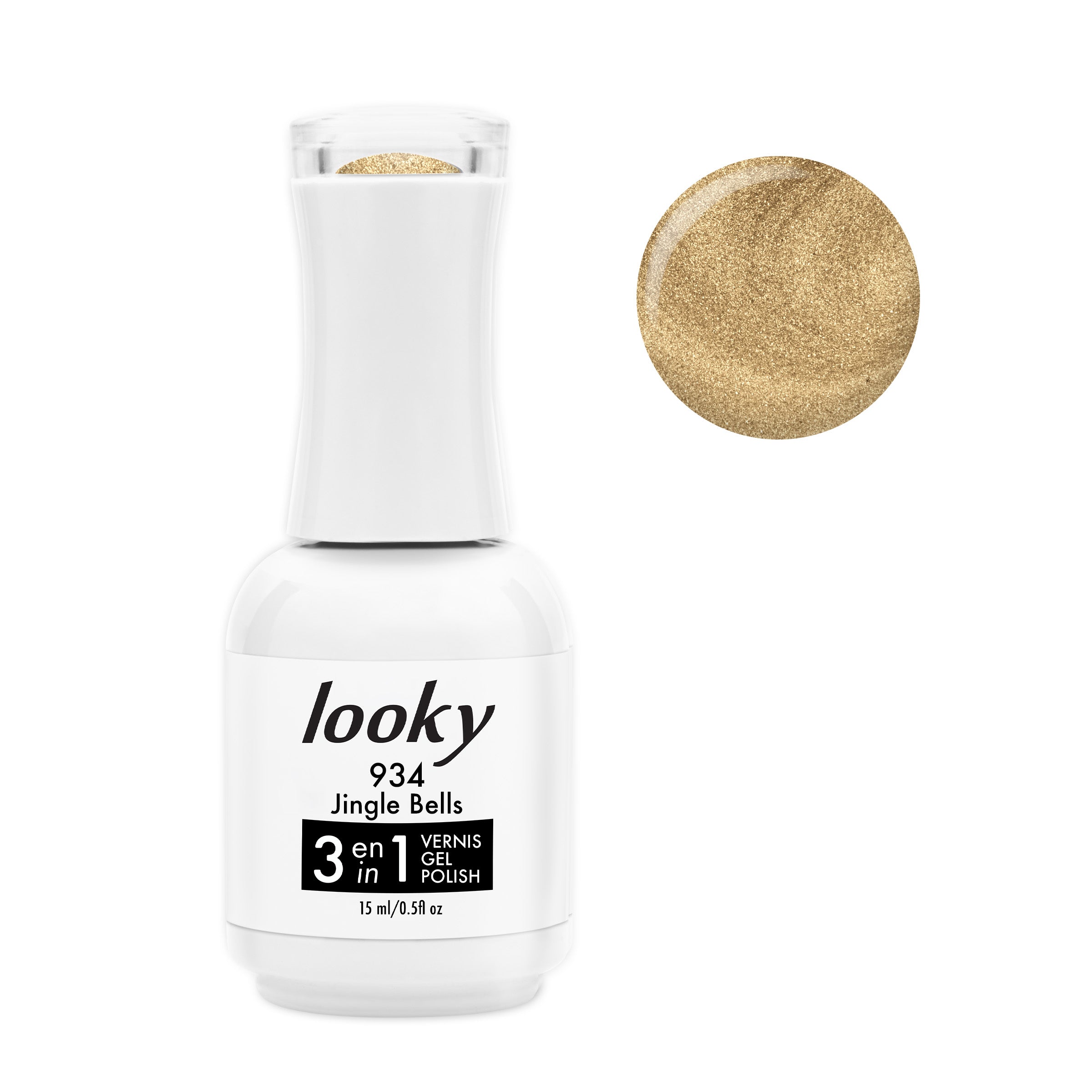 Looky Vernis Gel 3 en 1 #934 Jingle Bells (Collection 12 Jours de Noël) (EXCLUSIVITÉ WEB)