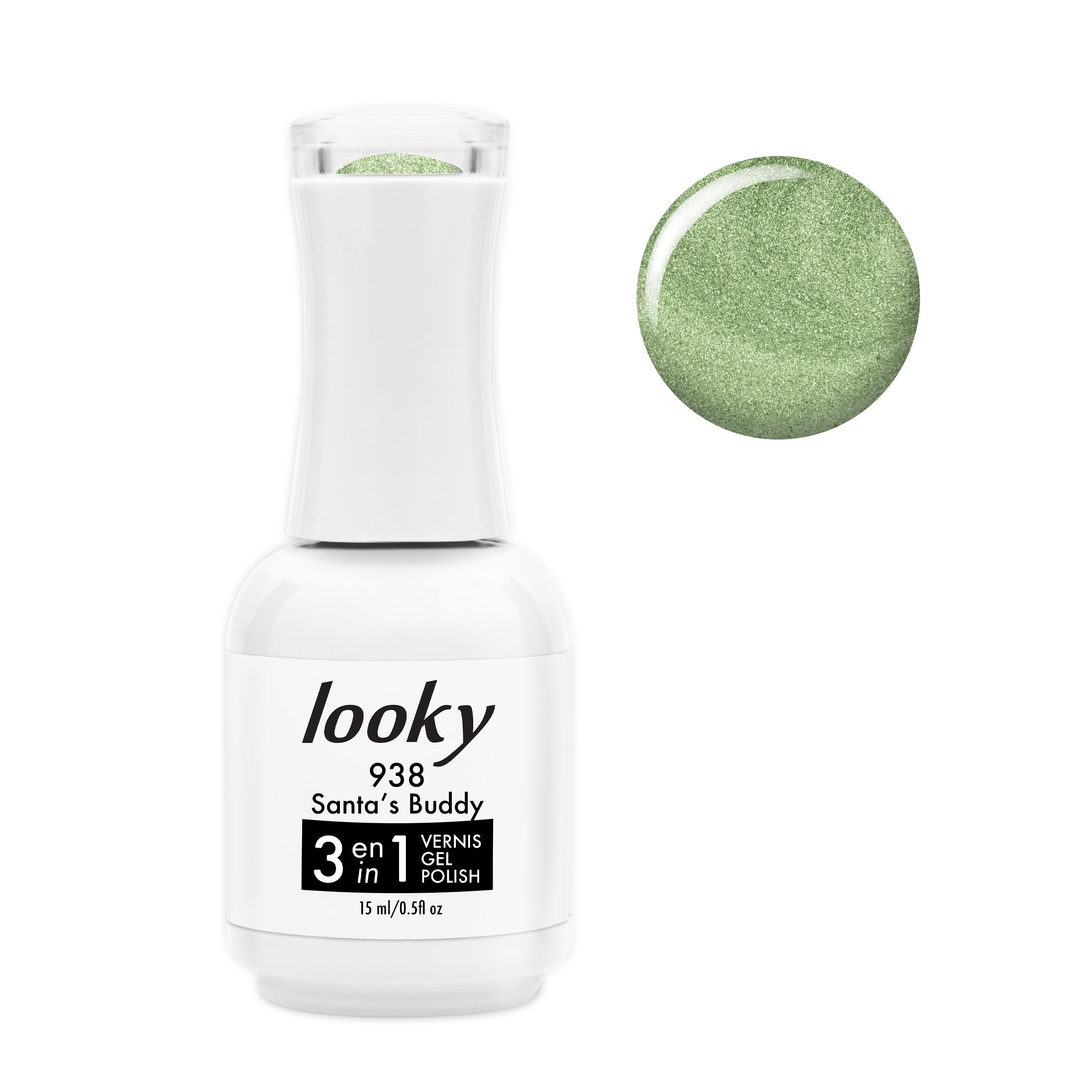 Looky Vernis Gel 3 en 1 #938 Santa's Buddy (Collection 12 Jours de Noël) (EXCLUSIVITÉ WEB)