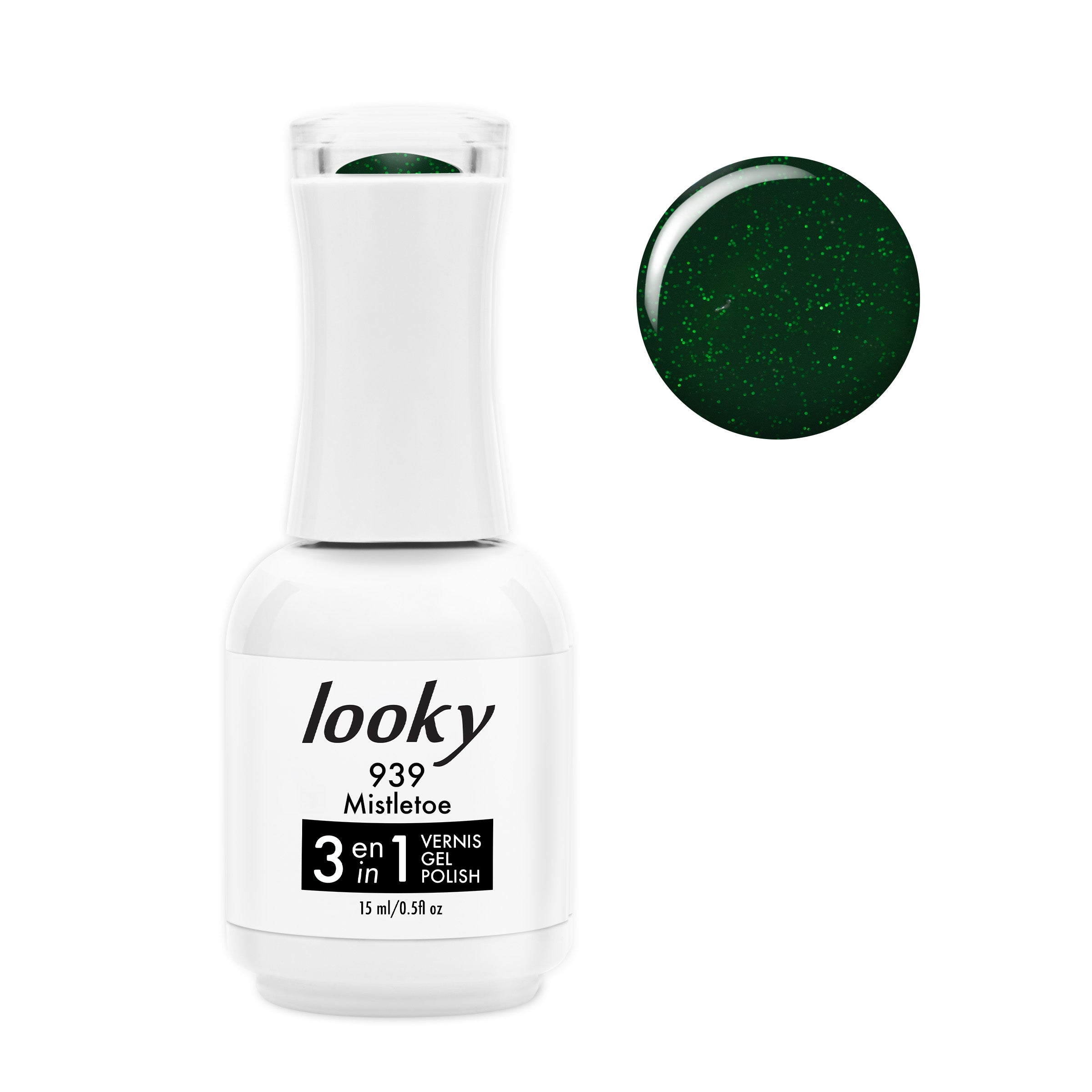 Looky Vernis Gel 3 en 1 #939 Mistletoe (Collection 12 Jours de Noël) (EXCLUSIVITÉ WEB)