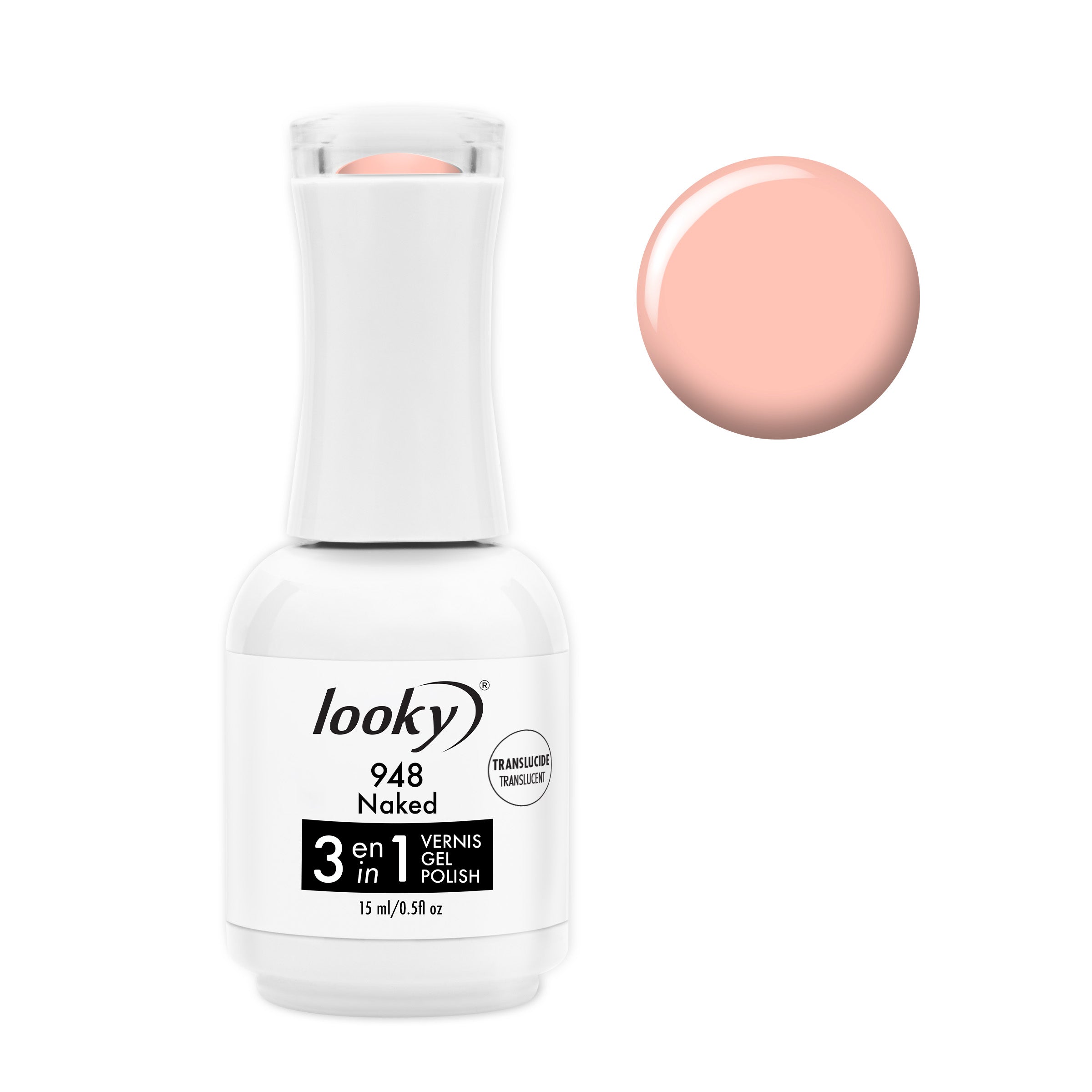 Looky Vernis Gel 3 en 1 #948 Naked (Collection les essentiels)
