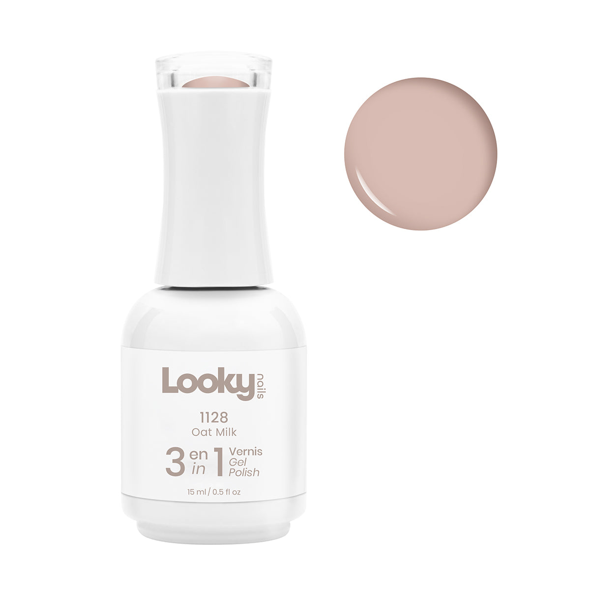 Looky 3 in 1 Gel Nailpolish #1128 Oat Milk (Coffee Corner Collection )