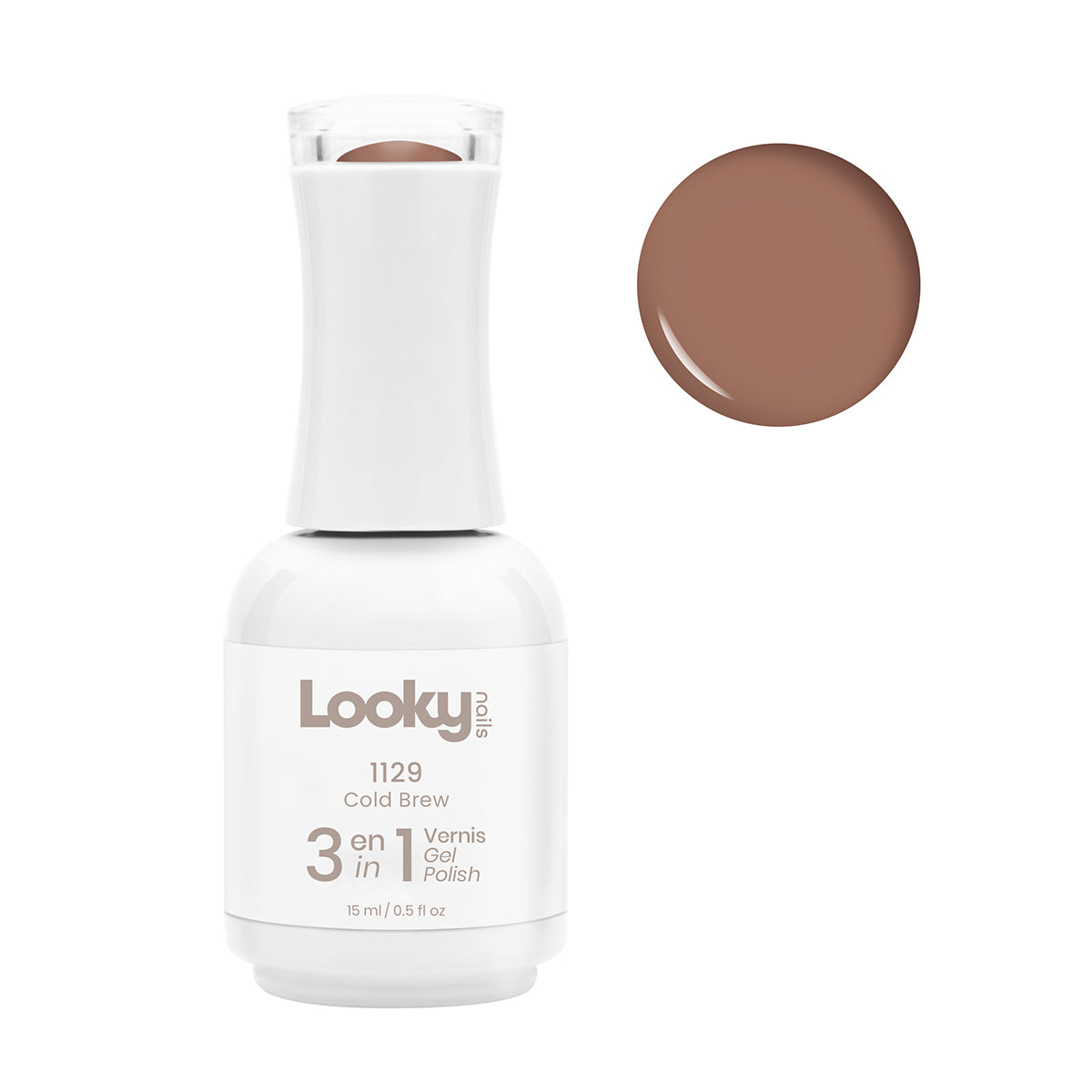 Looky 3 in 1 Gel Nailpolish #1129 Cold Brew (Coffee Corner Collection )