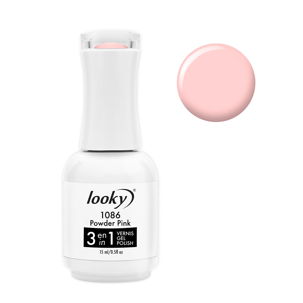 Looky 3 in 1 Gel Polish #1086 Powder Pink (Macaron Collection)