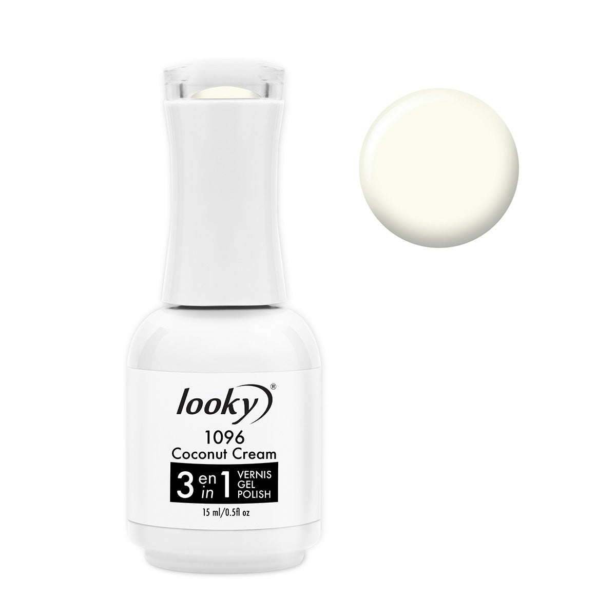 Looky Vernis Gel 3 en 1 #1096 Coconut Cream (Collection Macaron)