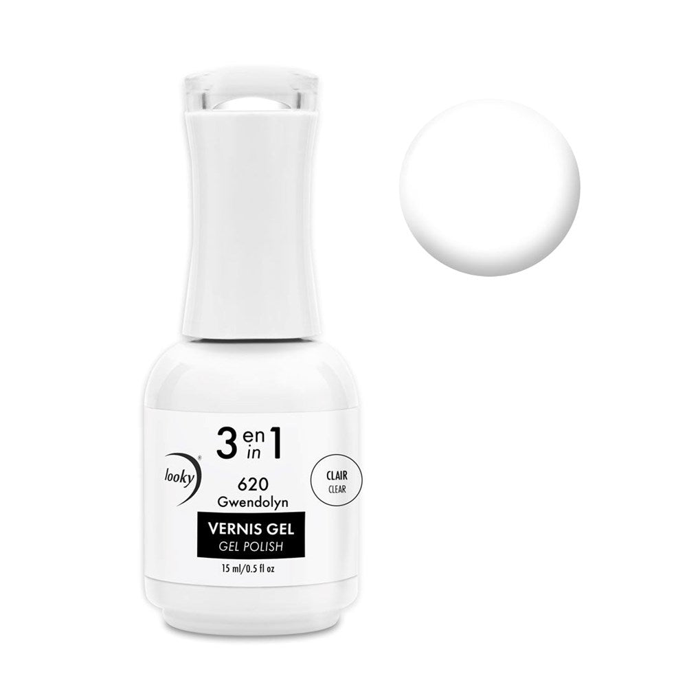 Looky Vernis Gel 3 en 1 #620 Gwendolyn (Collection Black and White) Transparent