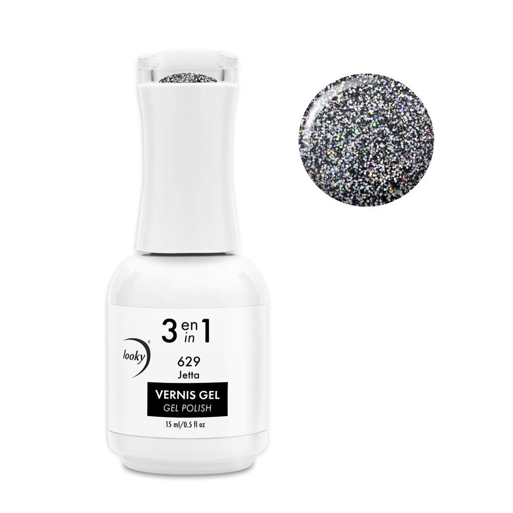 Looky Vernis Gel 3 en 1 #629 Jetta (Collection Black and White)