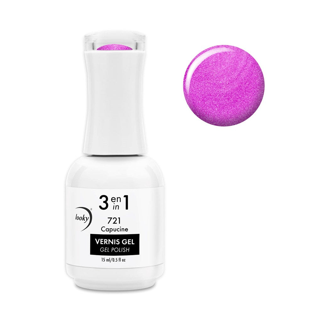 Looky Vernis Gel 3 en 1 #721 Capucine (Collection Disco Fluo)