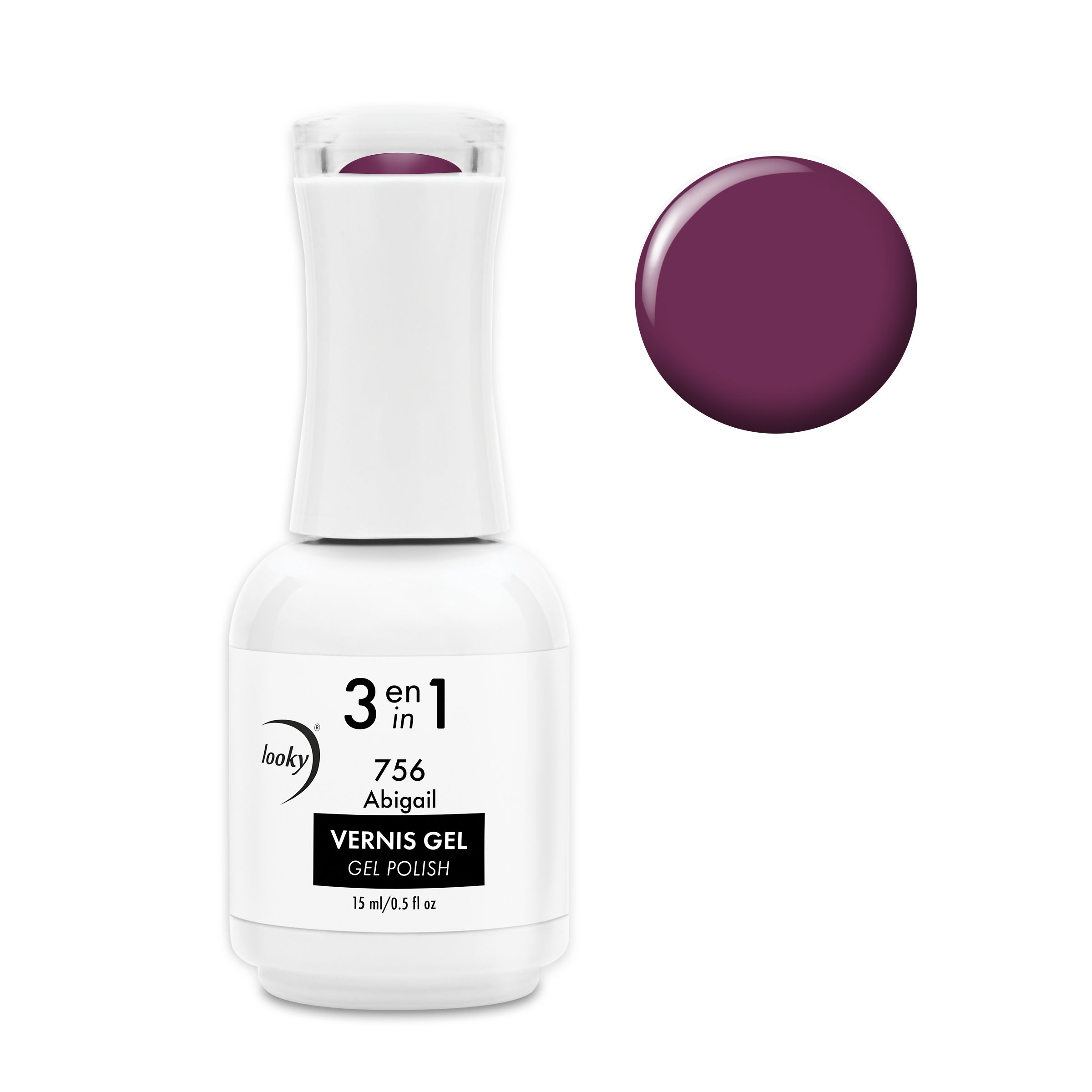 Looky Vernis Gel 3 en 1 #756 Abigail (Collection Chic Vignoble)