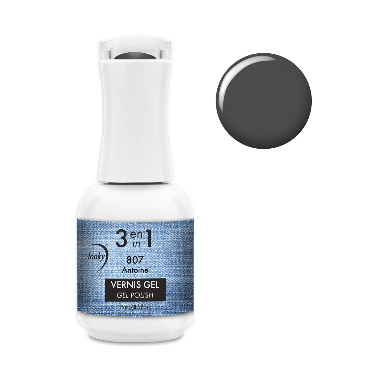 Looky Vernis Gel 3 en 1 #807 Antoine (Collection MANucure)