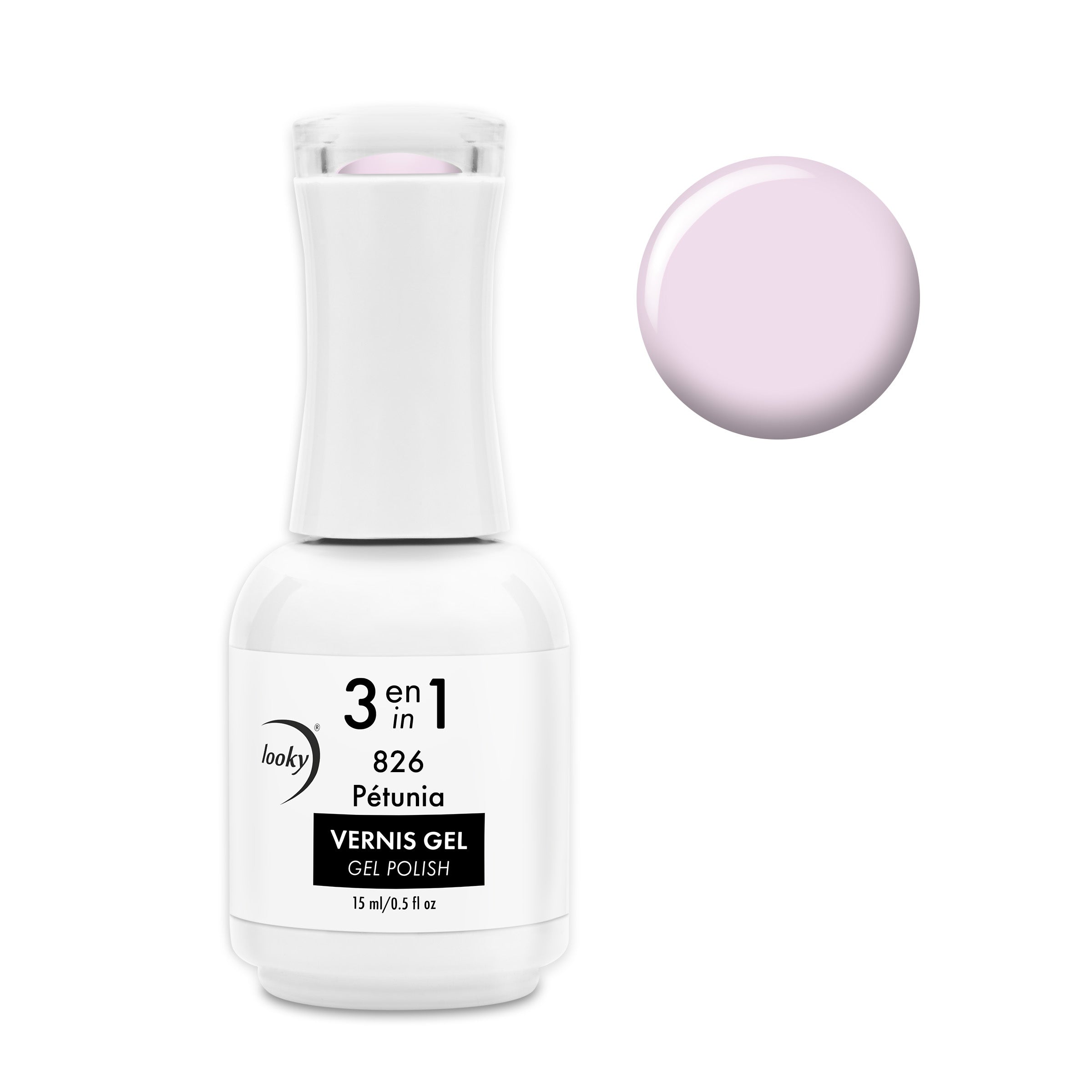 Looky Vernis Gel 3 en 1 #826 Pétunia (Collection Effluves de Printemps)
