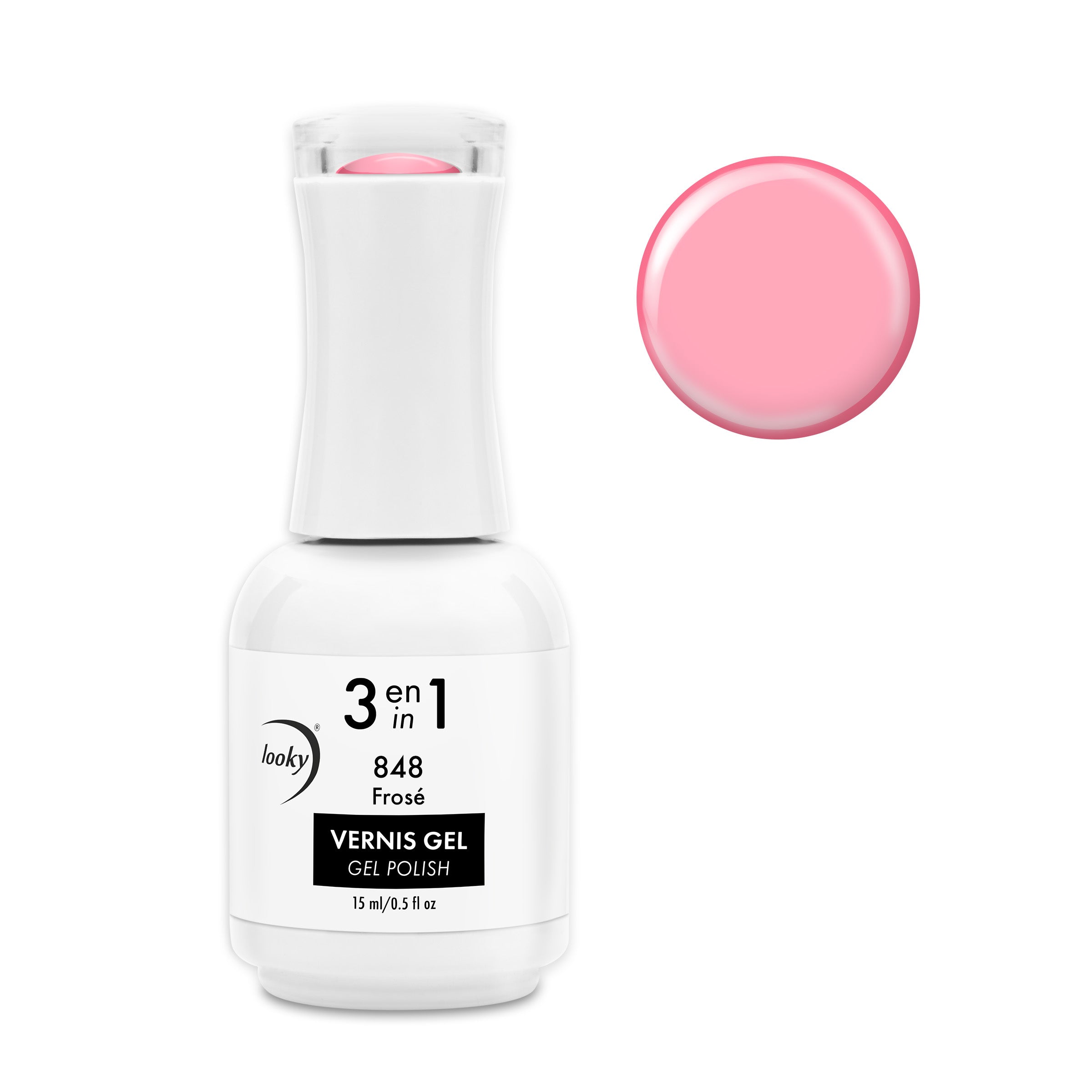 Looky Vernis Gel 3 en 1 #848 Frosé (Collection Happy Hour) (Translucide)