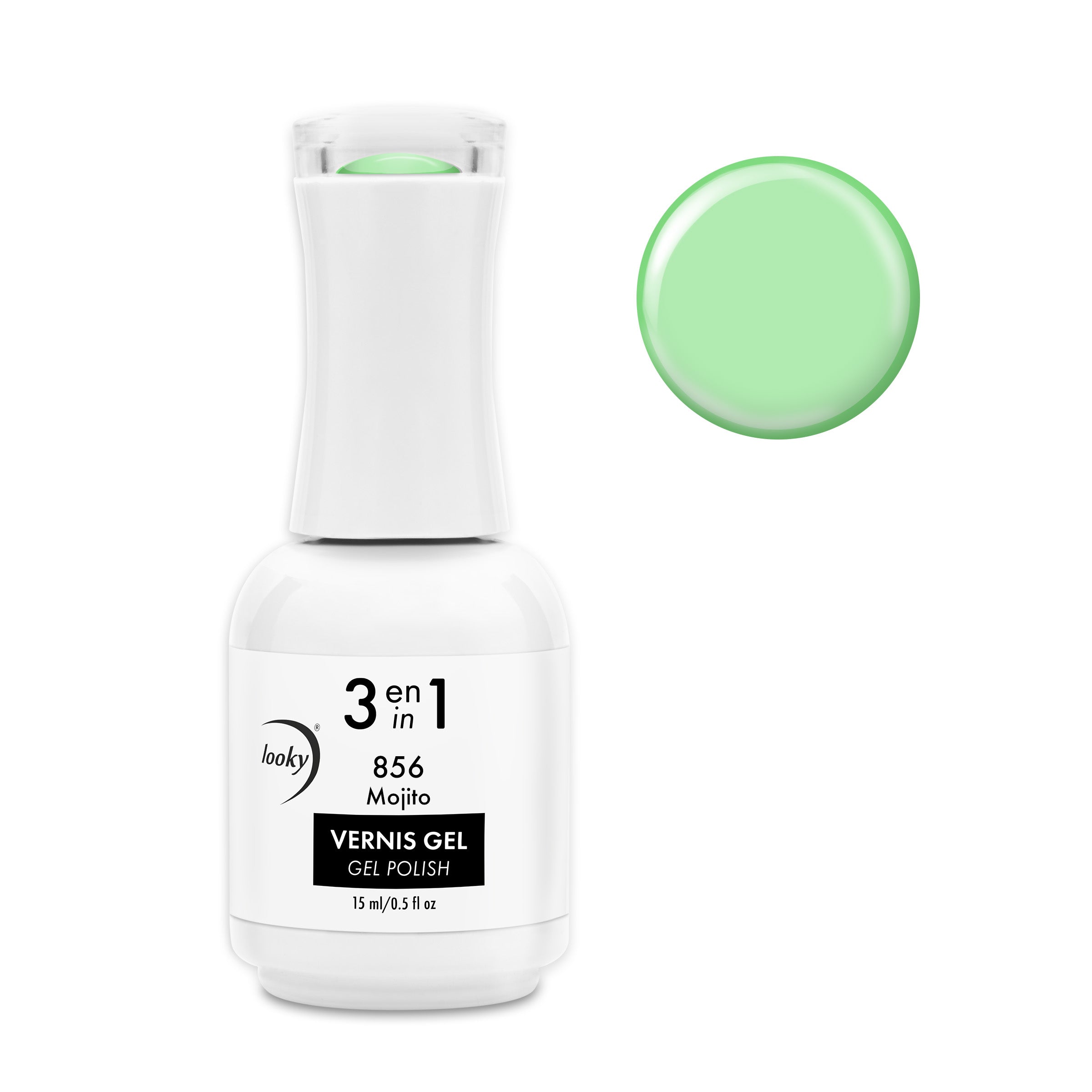 Looky Vernis Gel 3 en 1 #856 Mojito (Collection Happy Hour) (Translucide)