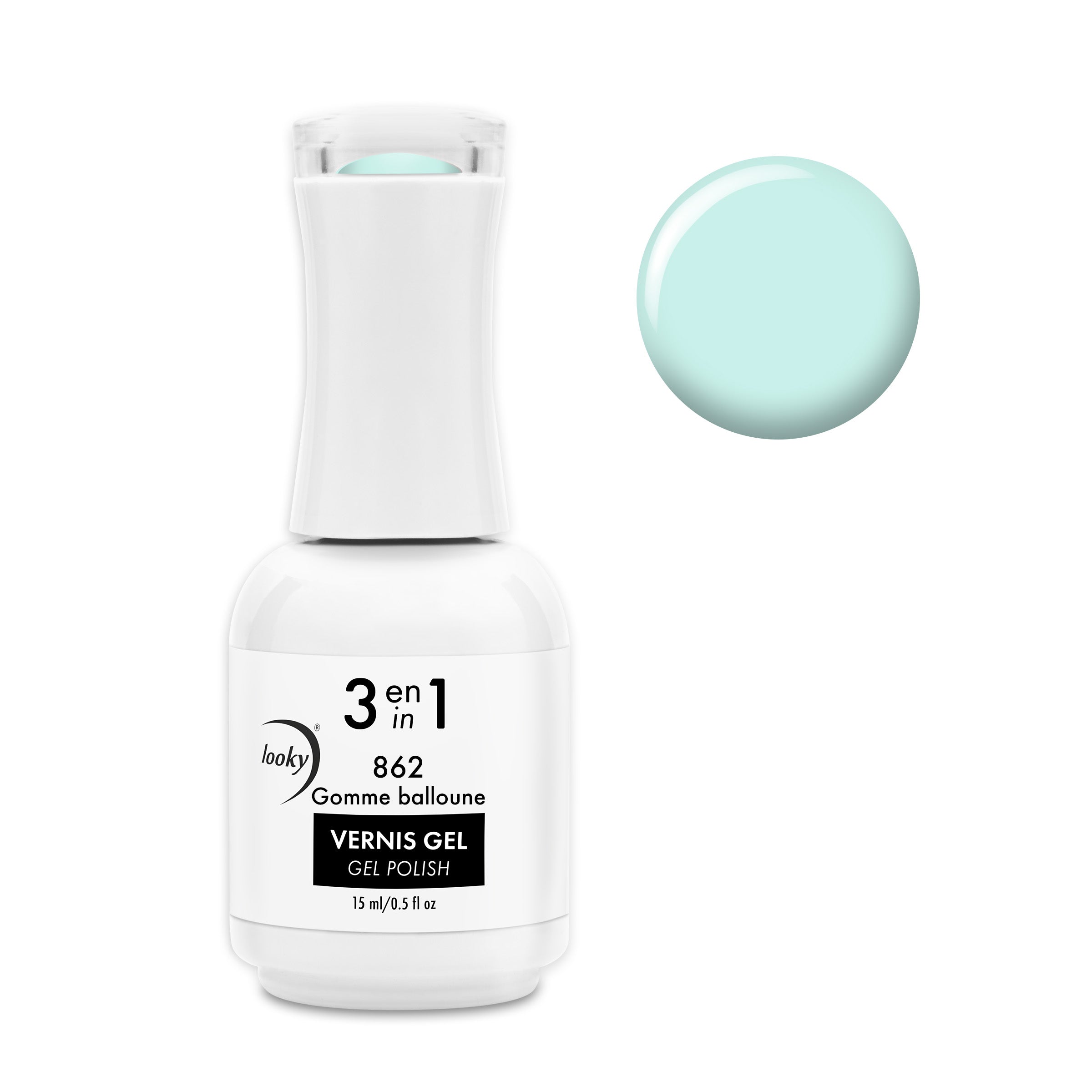 Looky Vernis Gel 3 en 1 #862 Gomme Baloune (Collection Délices d'Été)