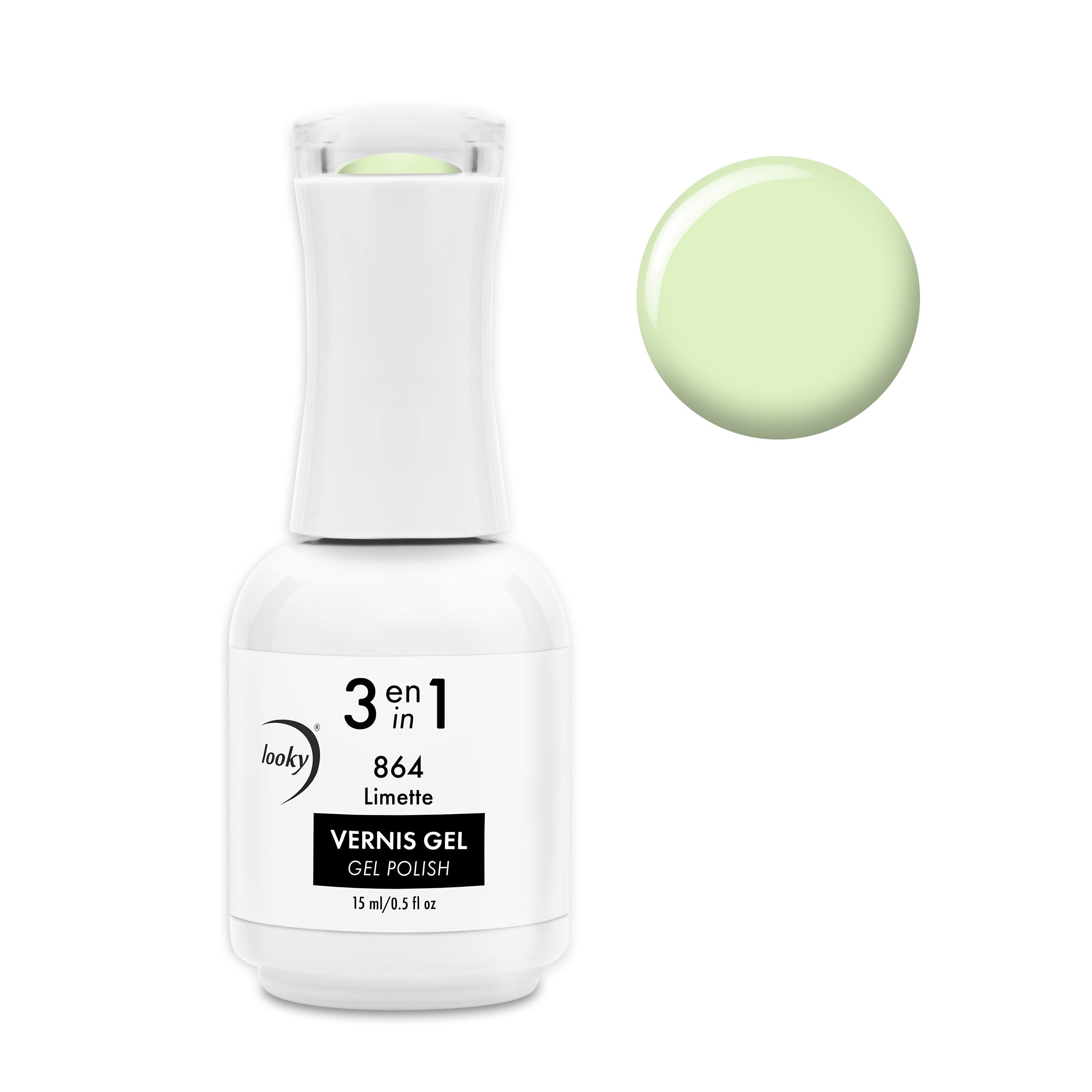 3 in 1 Gel Nail Polish #864 Limette (Délices d'Été Collection) 