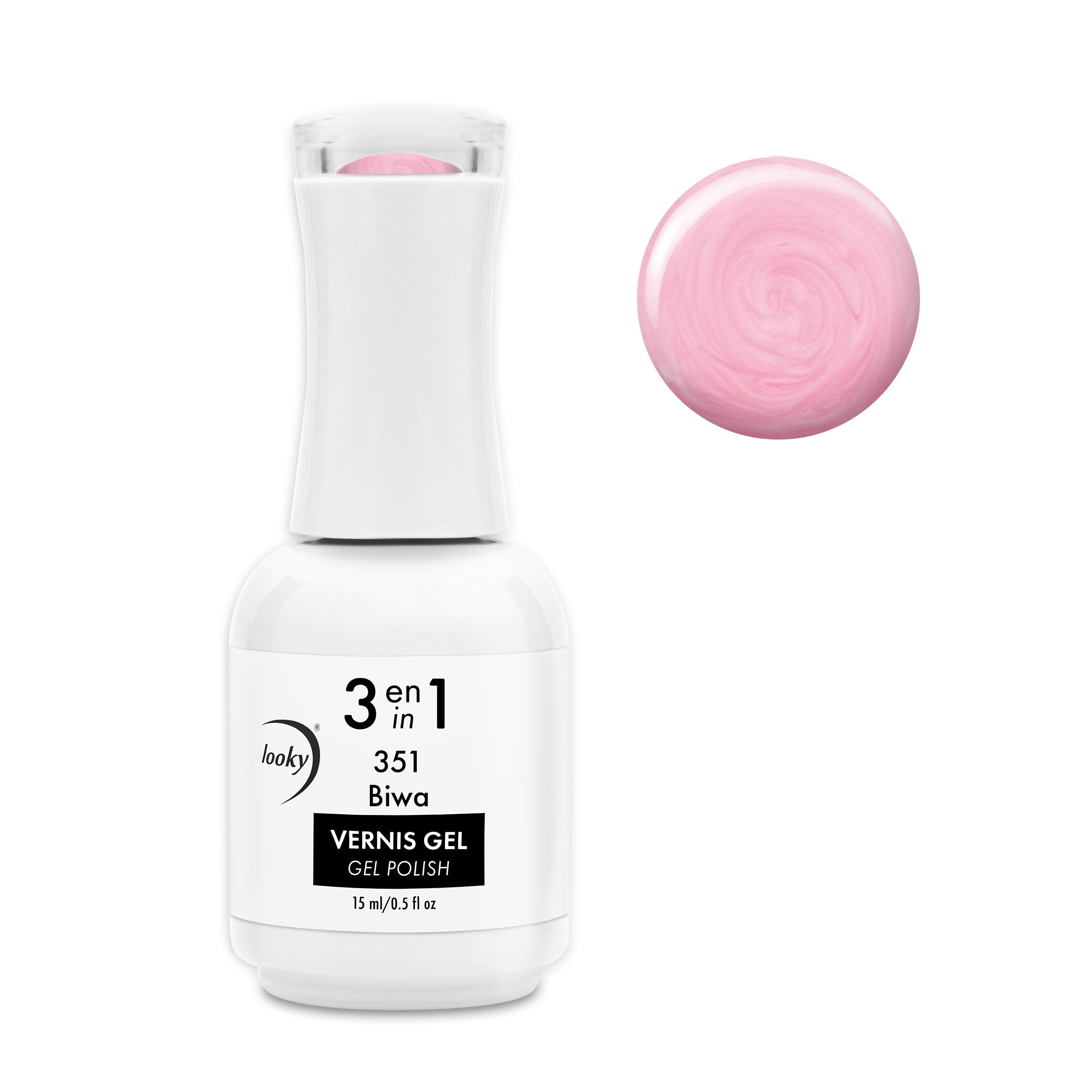 Looky Vernis Gel 3 en 1 #351 Biwa (Collection Nacre de Perle)