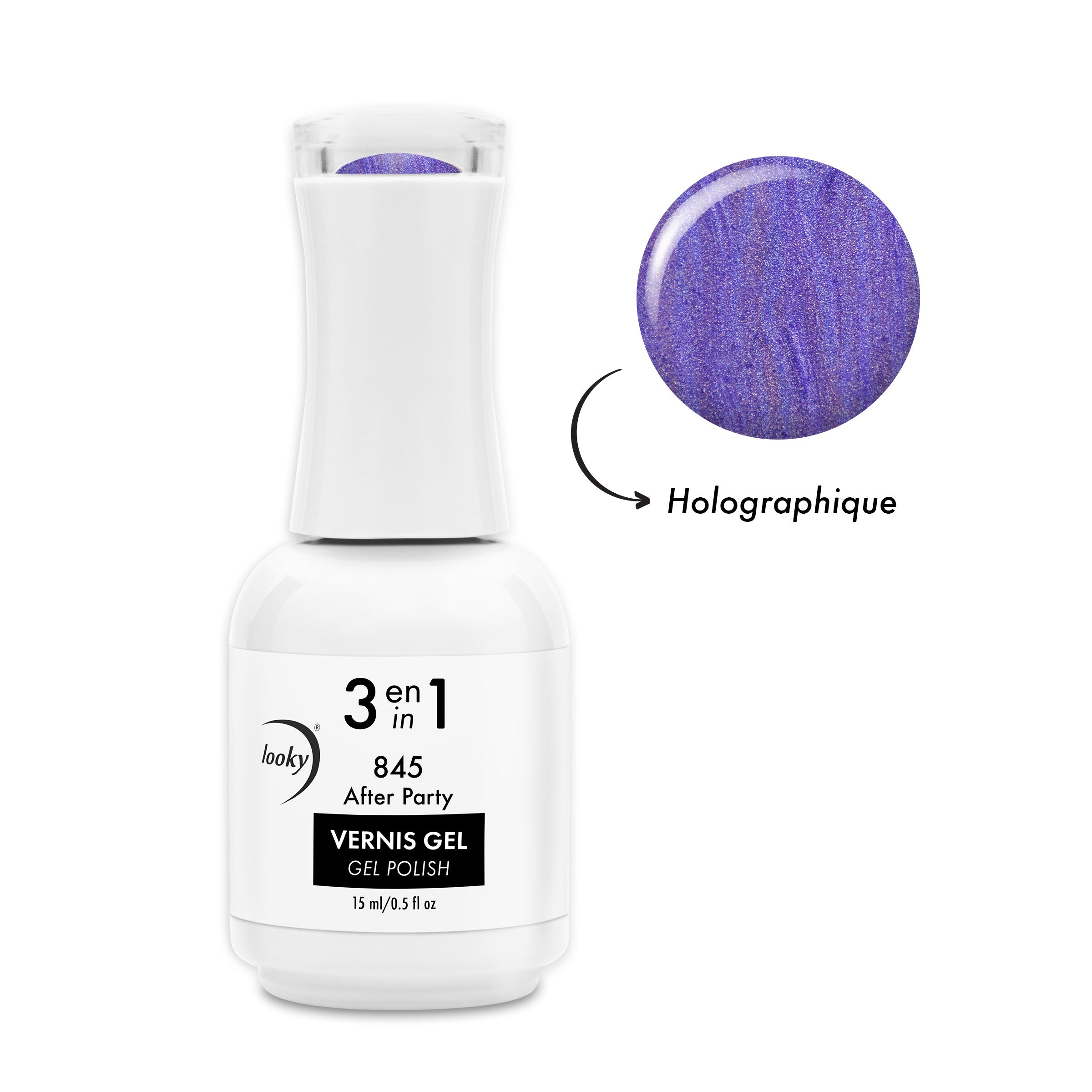 Looky Vernis Gel 3 en 1 #845 After Party (Collection Happy Birthday) (EXCLUSIVITÉ WEB)